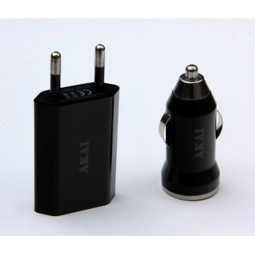 AKAI STC-1806 USB töltő szett hálózati + autós töltő, Fekete