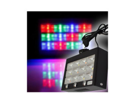 RGB LED stroboszkóp 12 leddel, hangvezérléses és automata mód / 60W