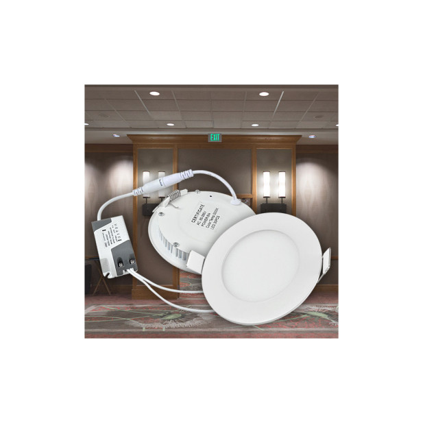 6W SMD kerek LED panel / 100 mm átmérő,  beépíthető,  hideg fehér
