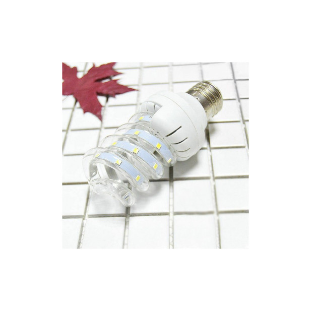 7W=~85W spirál LED fénycső,  meleg fehér