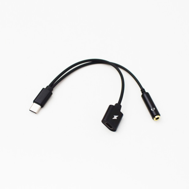 Type-C,  2in1, töltés és fülhallgató egyesítő (KY-174)