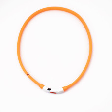 Kicsi világító LED-es nyakörv / méretre vágható, USB-s - narancssárga