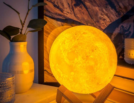 3D LED-es Hold éjjeli fény / hangulatvilágítás változtatható színhőmérséklettel és fényerővel