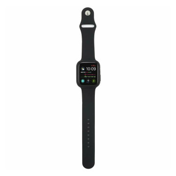 Szilikon szíj és védőtok Apple Watch órához, 42 mm - fekete