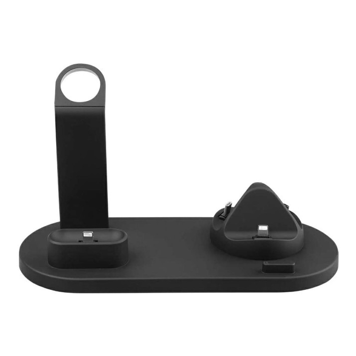 Multifunkciós töltődokk / telefon, okosóra és vezetéknélküli fülhallgató töltéssel - fekete