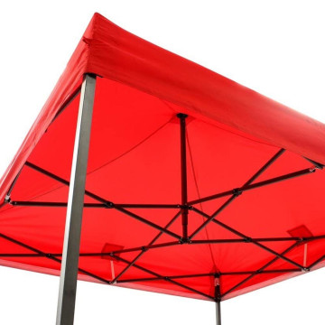 2x2 méteres összecsukható kerti pavilon sátortetővel - piros