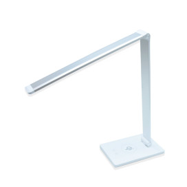 LED asztali lámpa vezeték nélküli mobiltöltővel – 10W / ezüst színben