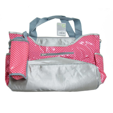 Yodo pelenkázó táska szett – kistáskával / rózsaszín pöttyös