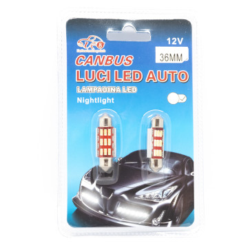 Autós beltéri LED izzó 12V - 36mm / 2 db, 9 LED, 300 Lumen (13622)