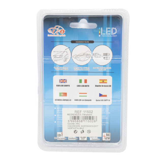 T10 Autós LED izzó 12V - 2db, 1 LED, 170 Lumen (11502)