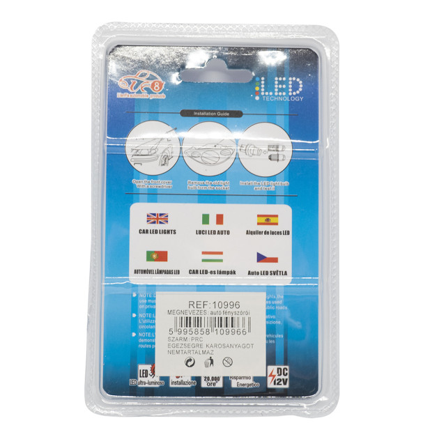 Autós LED izzó 12V - 41mm / 2 db, 8 LED (10996)