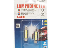 C10W Autós LED izzó 12V - 42 mm, SV 8.5 / 2 db, 4 LED (10994)