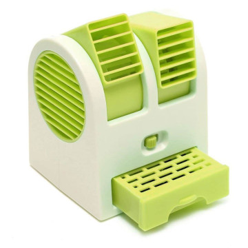 Mini asztali kettős ventilátor - zöld