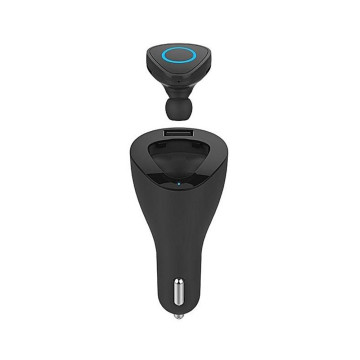 Bluetooth headset és USB töltő autóba – szivargyújtós / fekete (R6000)