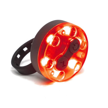 Piros LED biciklilámpa – hátsó kerékpár világítás, kerek (QX-W07A)