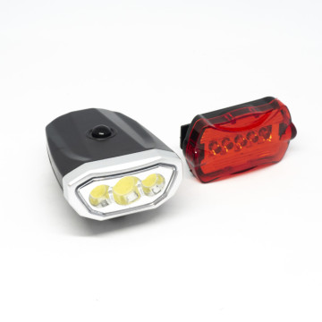 LED-es kerékpár lámpa szett / első és hátsó / elemes (16766)