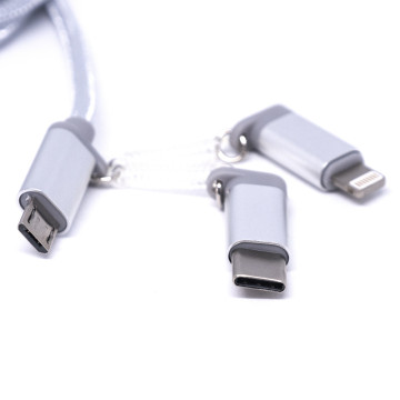 3 az 1-ben USB töltő- és adatkábel - Micro USB, USB C és Lightning csatlakozó, 100 cm (QH-C3130)