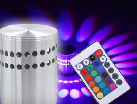 Dekorációs LED fény – hálózatra köthető fali lámpa / 3W RGB hangulatvilágítás