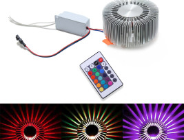 Dekorációs LED fény – hálózatra köthető hangulatvilágítás / 3W RGB LED
