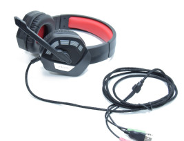 Gaming headset LED-fényekkel / vezetékes fejhallgató mikrofonnal (AS-70)