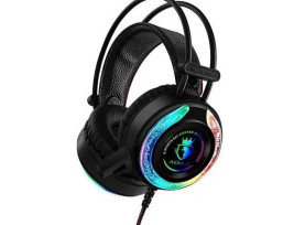 Gamer headset LED-fényekkel / vezetékes fejhallgató mikrofonnal (AS-90)