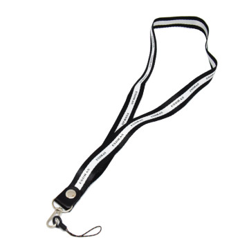 Univerzális nyakba akasztható nyakpánt - telefonhoz és kulcsokhoz / fekete-fehér csíkos (SP04)