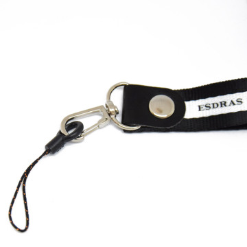 Univerzális nyakba akasztható nyakpánt - telefonhoz és kulcsokhoz / fekete-fehér csíkos (SP04)