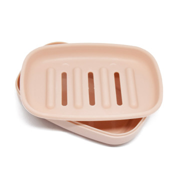 Műanyag szappantartó csepegtető tálcával / rózsaszín (17121)