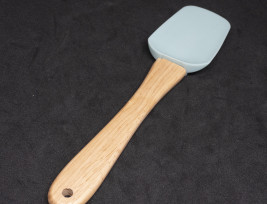Kisméretű szilikon spatula - fa nyéllel / 19 cm (SK-1210)