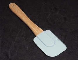 Mini szilikon spatula - fa nyéllel / 19 cm (SK-9167)