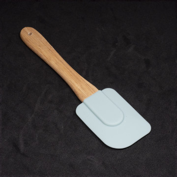 Mini szilikon spatula - fa nyéllel / 19 cm (SK-9167)