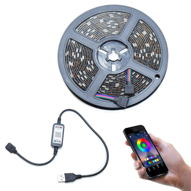 Bluetooth RGB LED szalag - mobiltelefonról vezérelhető / 5 m