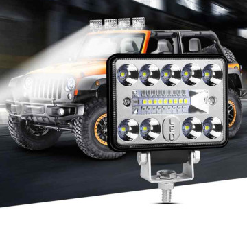 54W szuper erős LED munkalámpa, szúrófény járművekre / szögletes, IP67, 18LED 