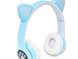 CatEar Bluetooth fülhallgató - LED fényekkel és cicafülekkel / kék
