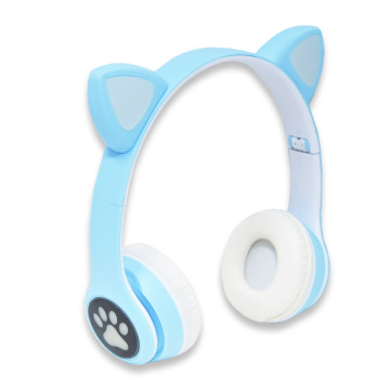 CatEar Bluetooth fülhallgató - LED fényekkel és cicafülekkel / kék