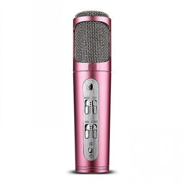 Mini karaoke mikrofon mobiltelefonokhoz - iOS és Android kompatibilis / rózsaszín