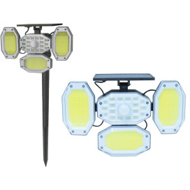 Napelemes, mozgásérzékelős LED reflektor távirányítással (HS-V88)