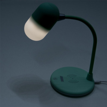 3 IN 1 LED-es asztali lámpa vezeték nélküli mobiltöltővel, mentazöld