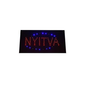 Nyitva Led tábla / villogó kék kerettel