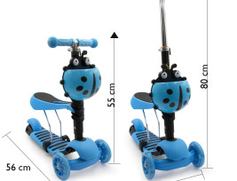 2 IN 1 roller kisgyerekeknek, világító kerekekkel, kék