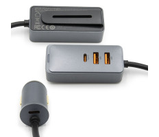 Prémium, autós töltő - 2 db USB és 2 db USB-C csatlakozóval