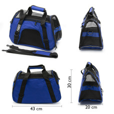 Kék kisállathordozó táska, kicsi 