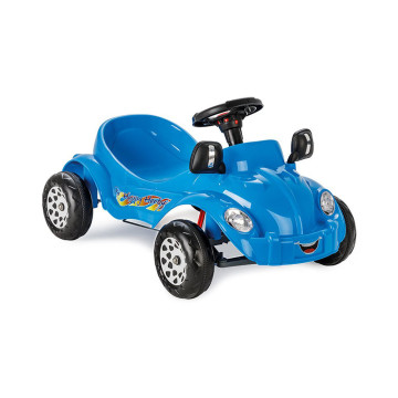 Happy Herby pedálos sportkocsi gyermekeknek, kormánykerékkel - kék