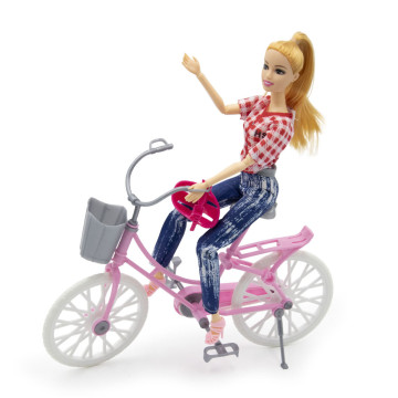 Bicikliző fashion baba kerékpárral 