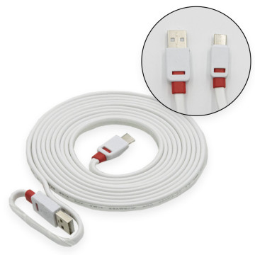 Premium flat adat- és töltőkábel, 3 méter / USB-C