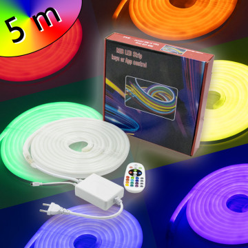 RGB fényű flexibilis neoncső, 5 m