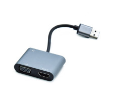 USB - HDMI-VGA átalakító adapter, audió kimenettel