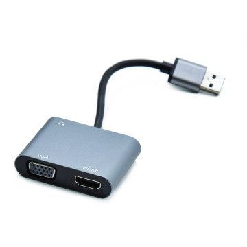 USB - HDMI-VGA átalakító adapter, audió kimenettel