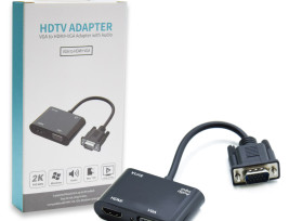 VGA - HDMI+VGA átalakító audio kimenettel