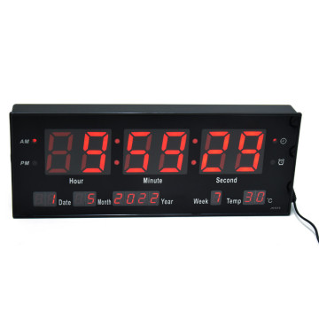Falra szerelhető LED digitális óra / dátum és hőmérséklet jelzővel